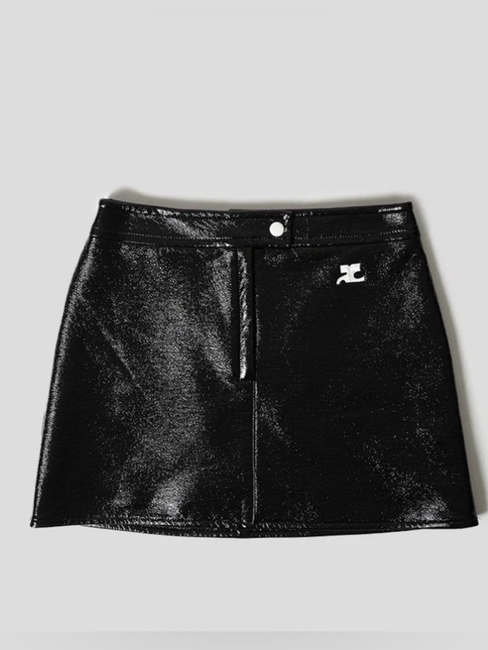 Courreges Black Vinyl Mini Skirt size 34/XS